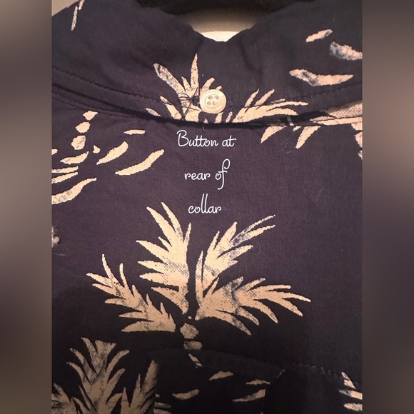 H&M Men’s Casual Hawaiian Island Style Dress Shirt Black/Tan Size XL Reg - Picture 5 of 8